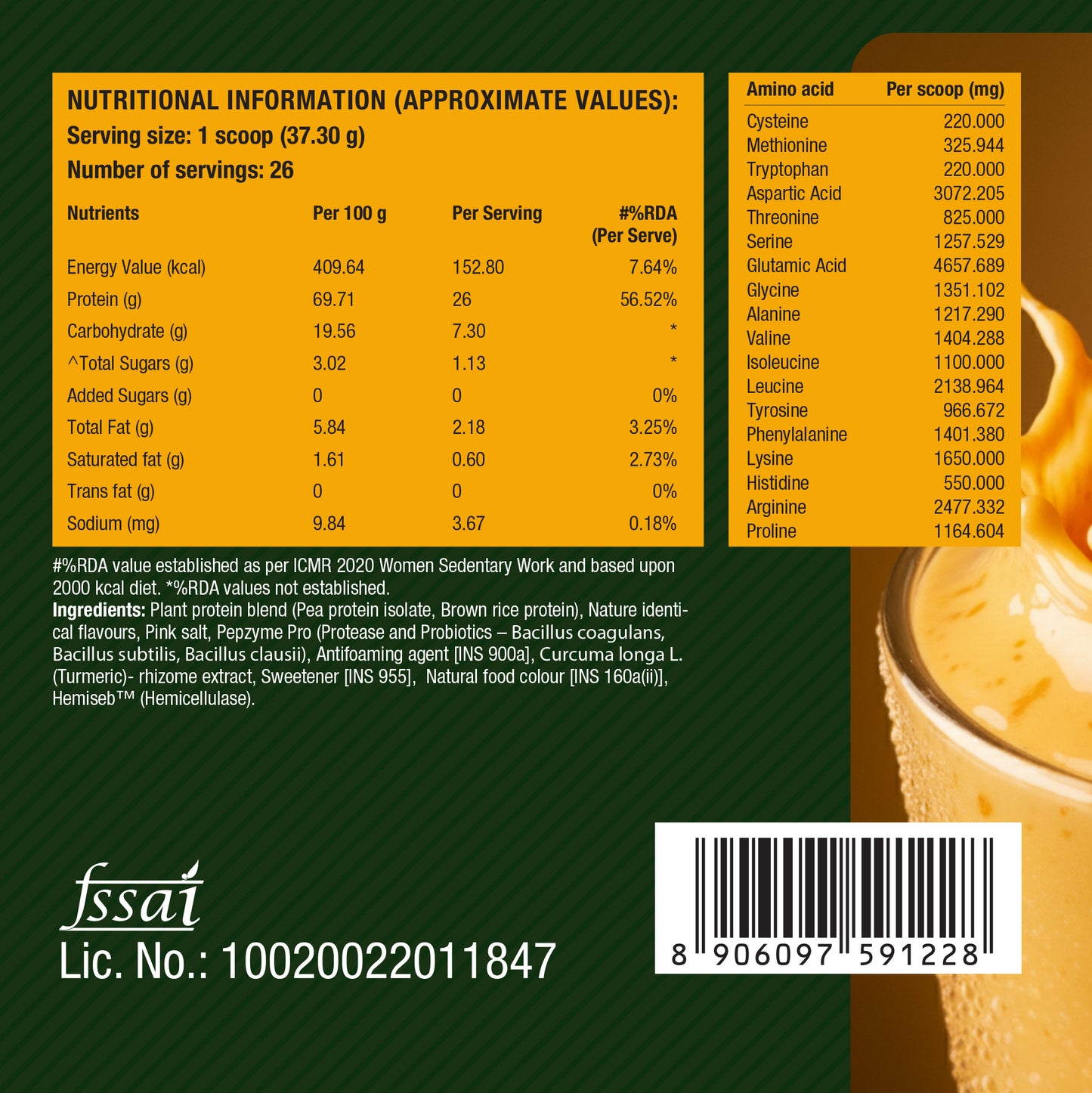 Plant Protein Alphonso Mango 1kg + Free Spillproof Shaker