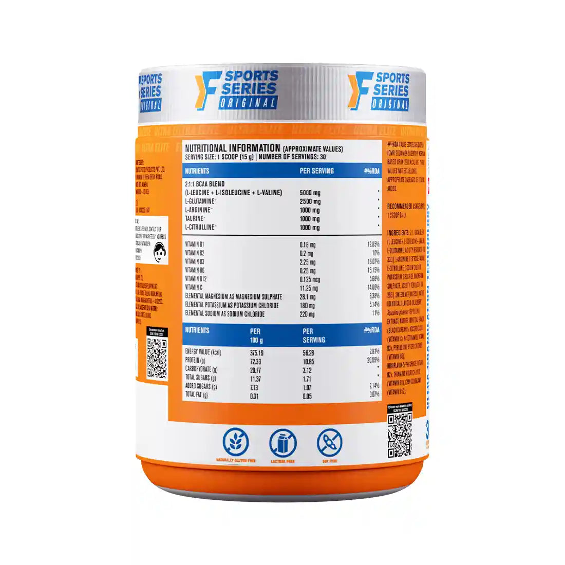 Fastandup BCAA Intra - Training - Nutrition Information