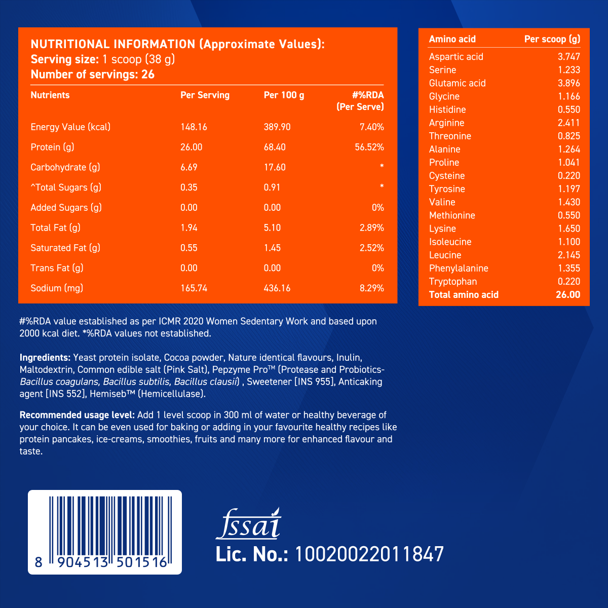 Yeast Protein 2kg + Automatic Shaker (Cookies & Cream 1kg + Coffee 1kg)