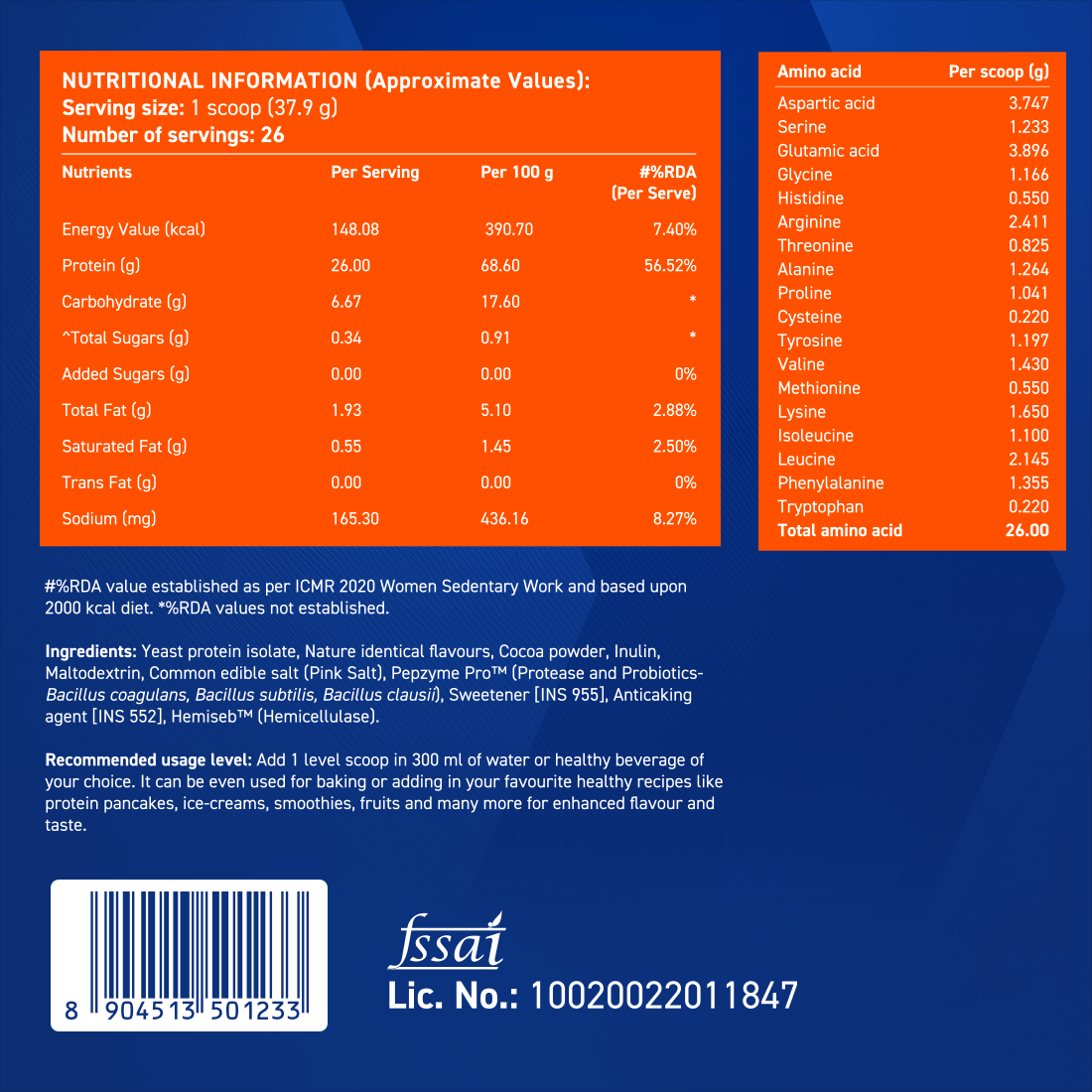 Yeast Protein - Rich Chocolate - 1kg