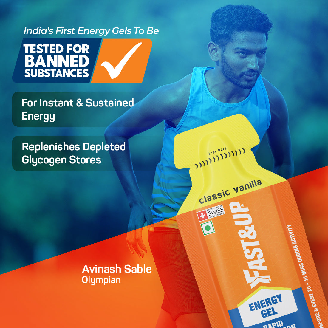 Fast&Up Energy Gel Non-Caffeinated - Classic Vanilla