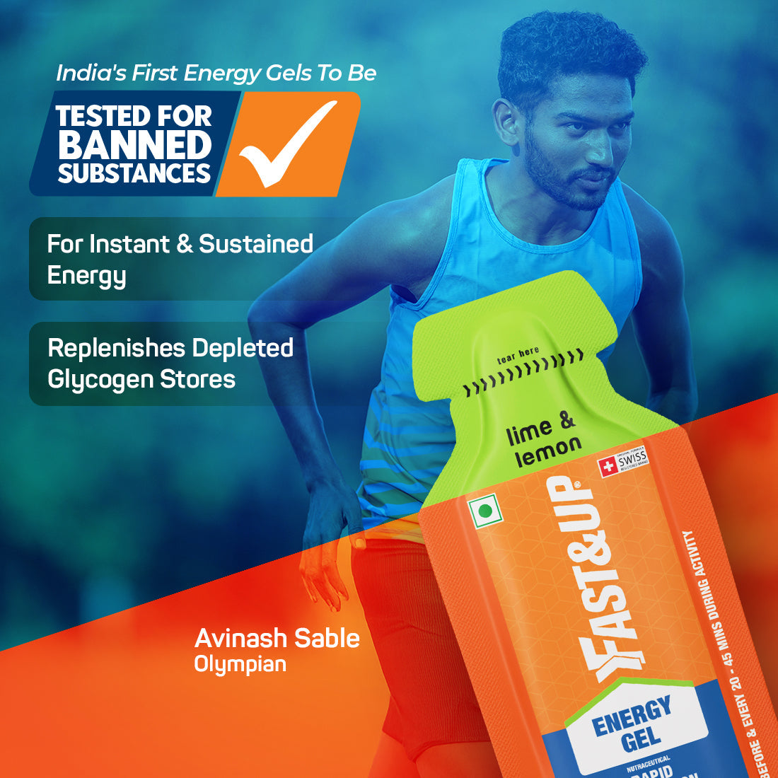 Fast&Up Energy Gel Caffeinated - Lime and Lemon