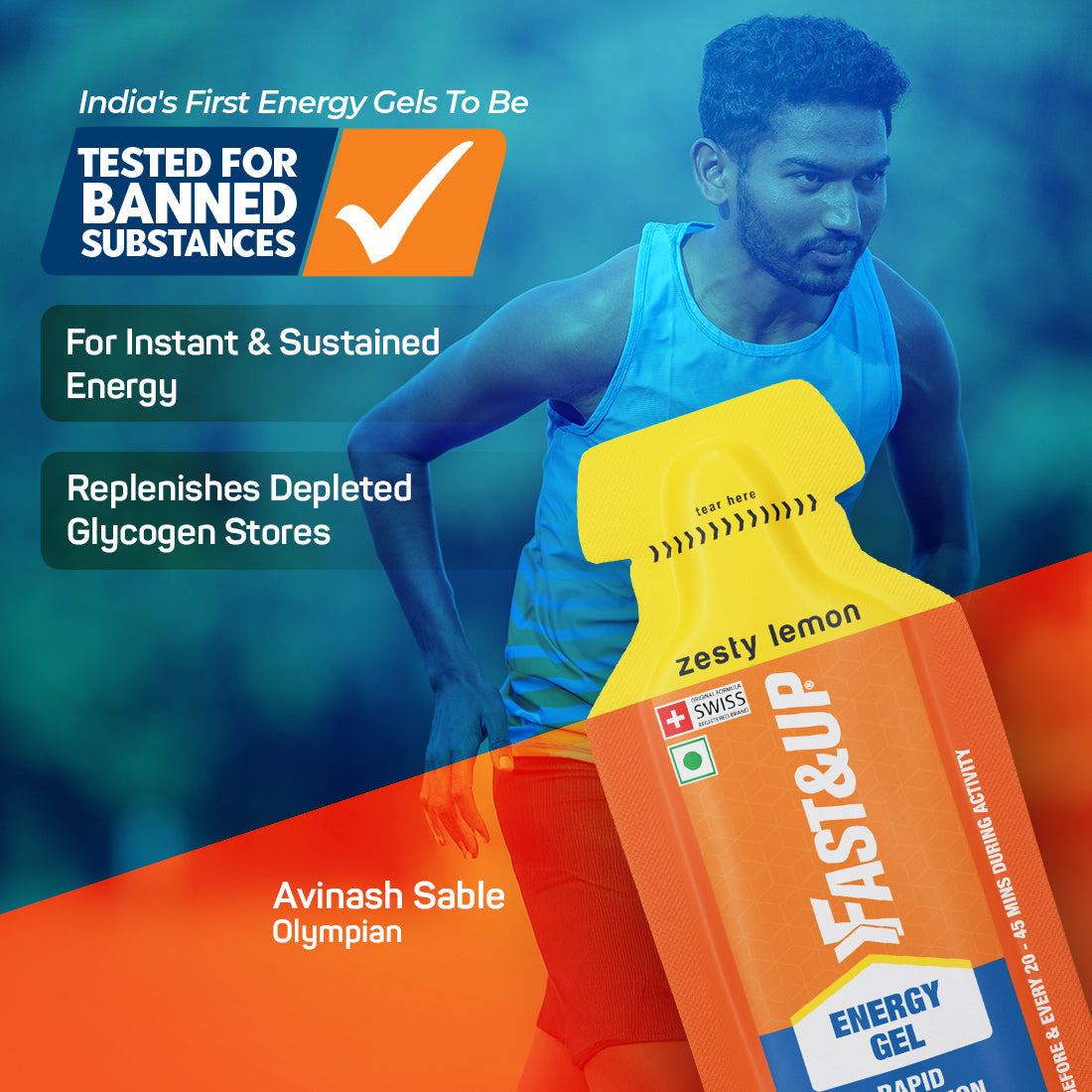 Fast&Up Energy Gel Non-Caffeinated - Zesty Lemon