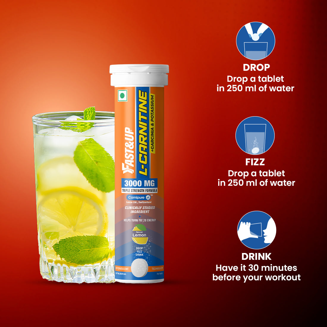 L-Carnitine 3000mg for Weight Loss - Lemon