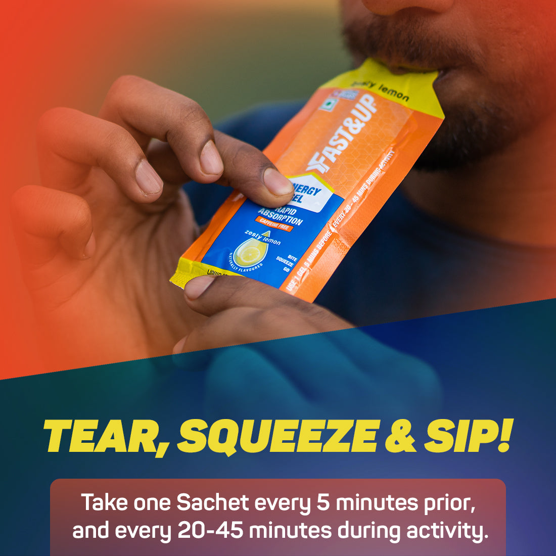 Fast&Up Energy Gel Non-Caffeinated - Zesty Lemon