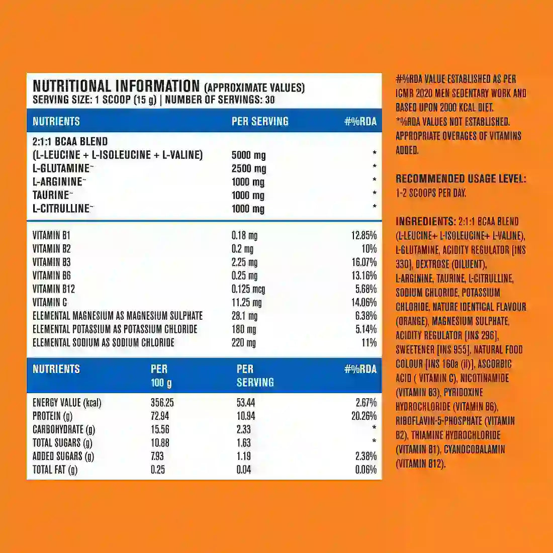 BCAA Advanced - Orange
