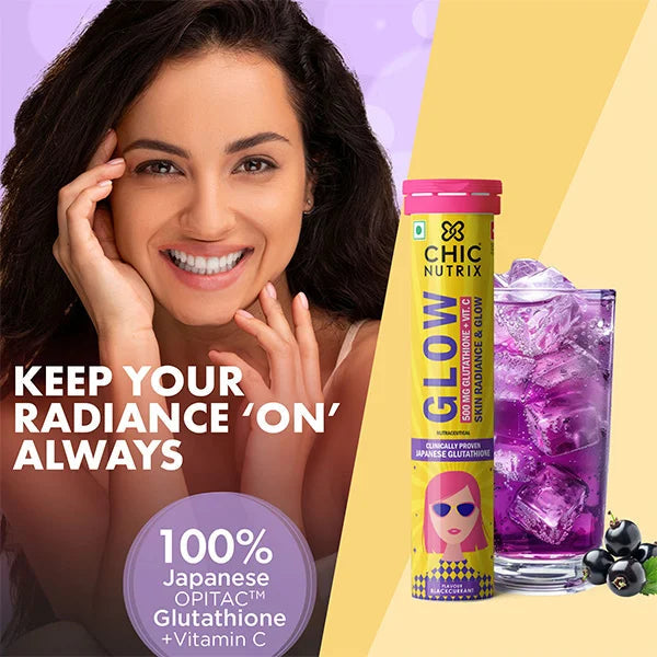 Glow – Glutathione Tablets for Skin Glow & Even-Toned Skin - Blackcurrent