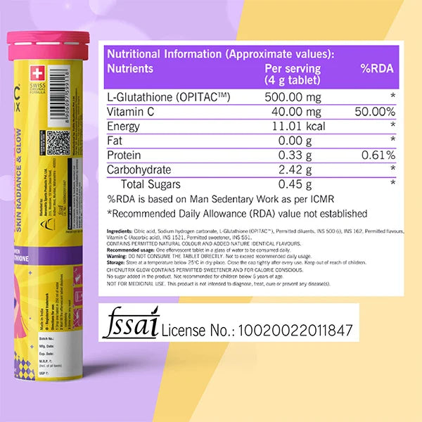 Glow – Glutathione Tablets for Skin Glow & Even-Toned Skin - Blackcurrent