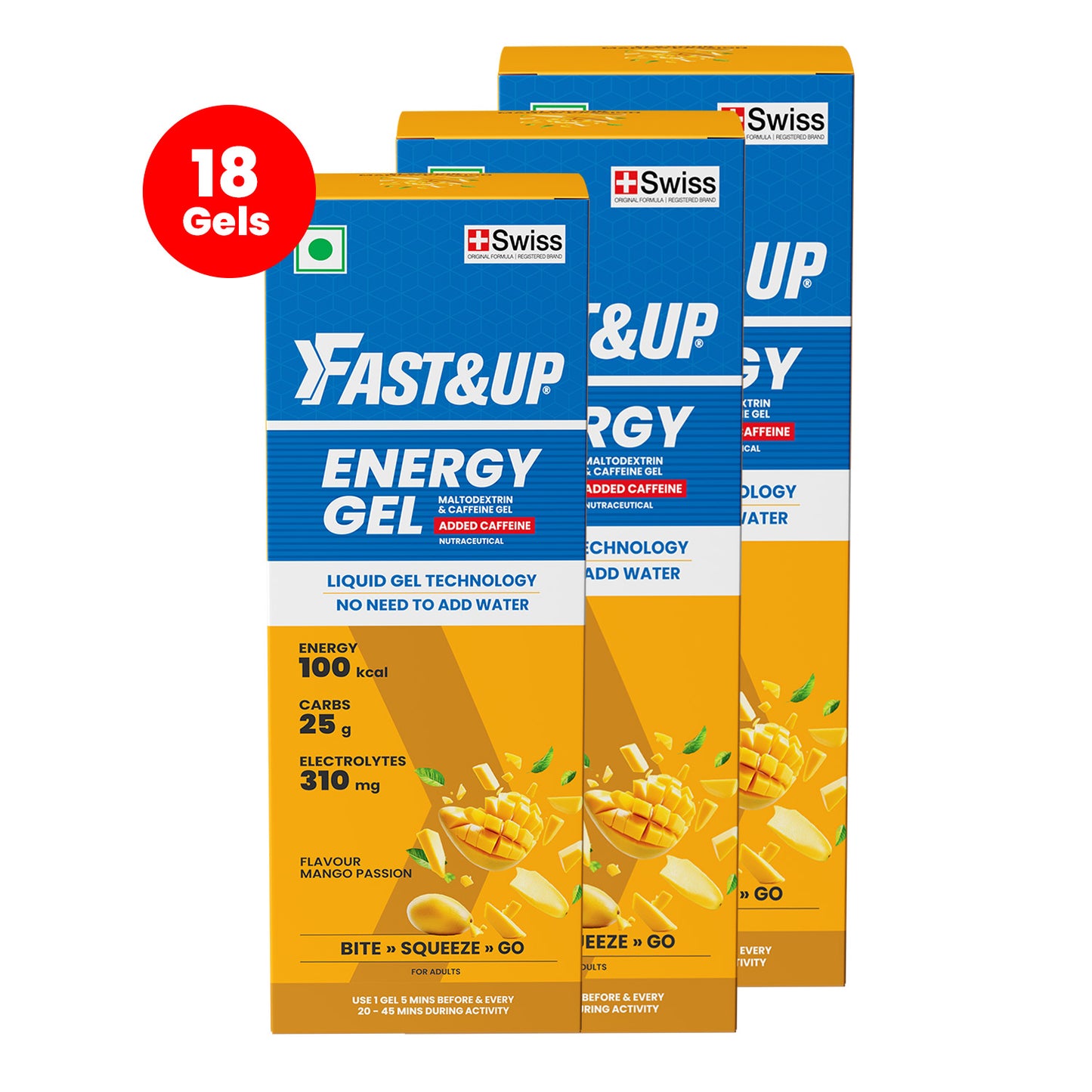 Fastandup Energy GelMangopackof3