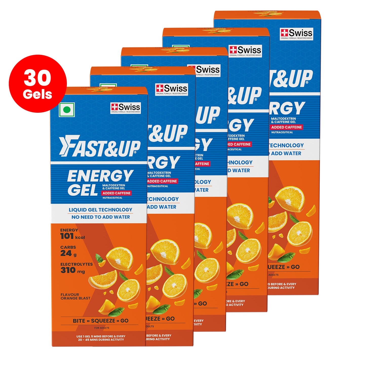 Fastandup Energy GelOrangepackof5