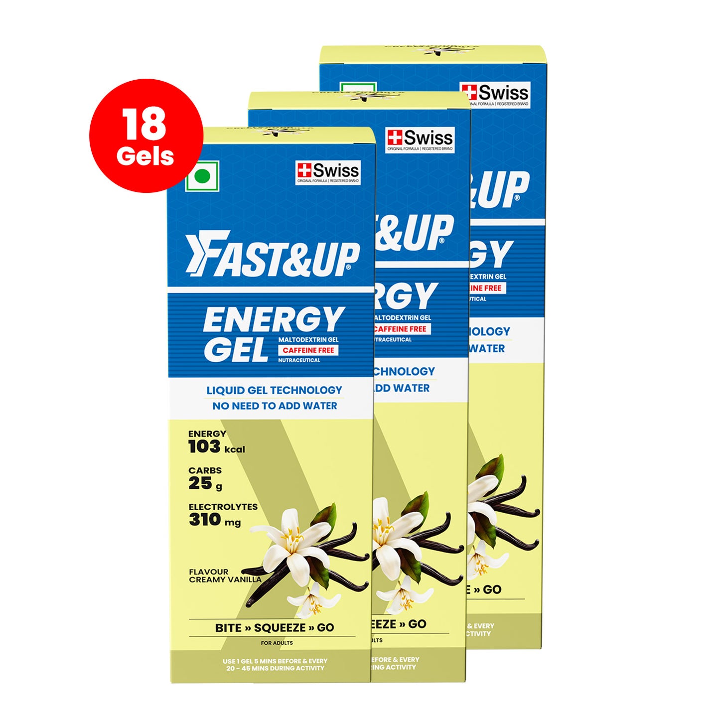 Fastandup Energy GelVanillapackof3