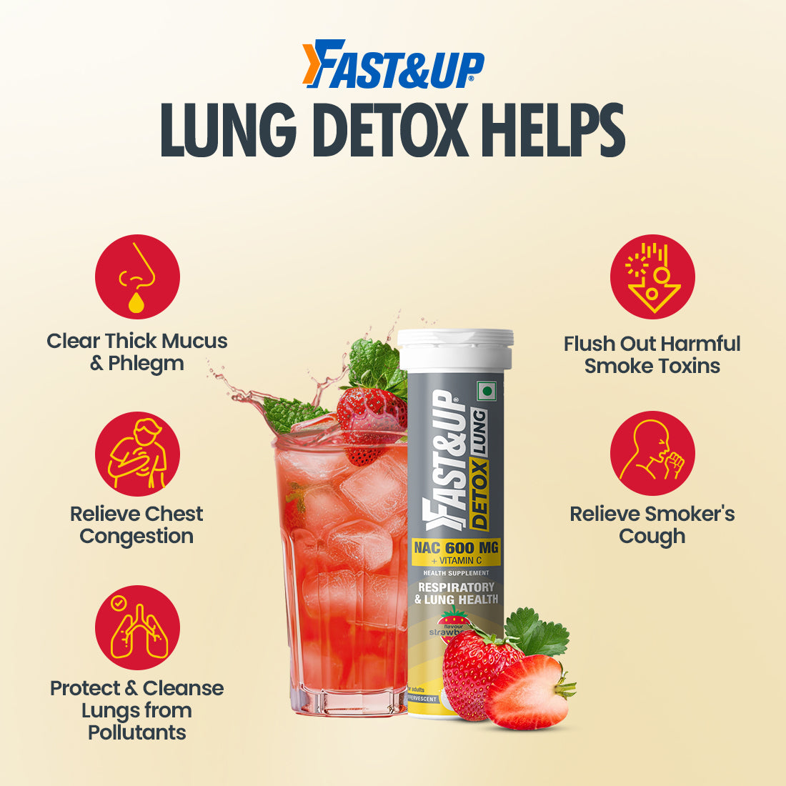 Daily Lung Cleanser with NAC + Vit. C - Strawberry (10 Tab)