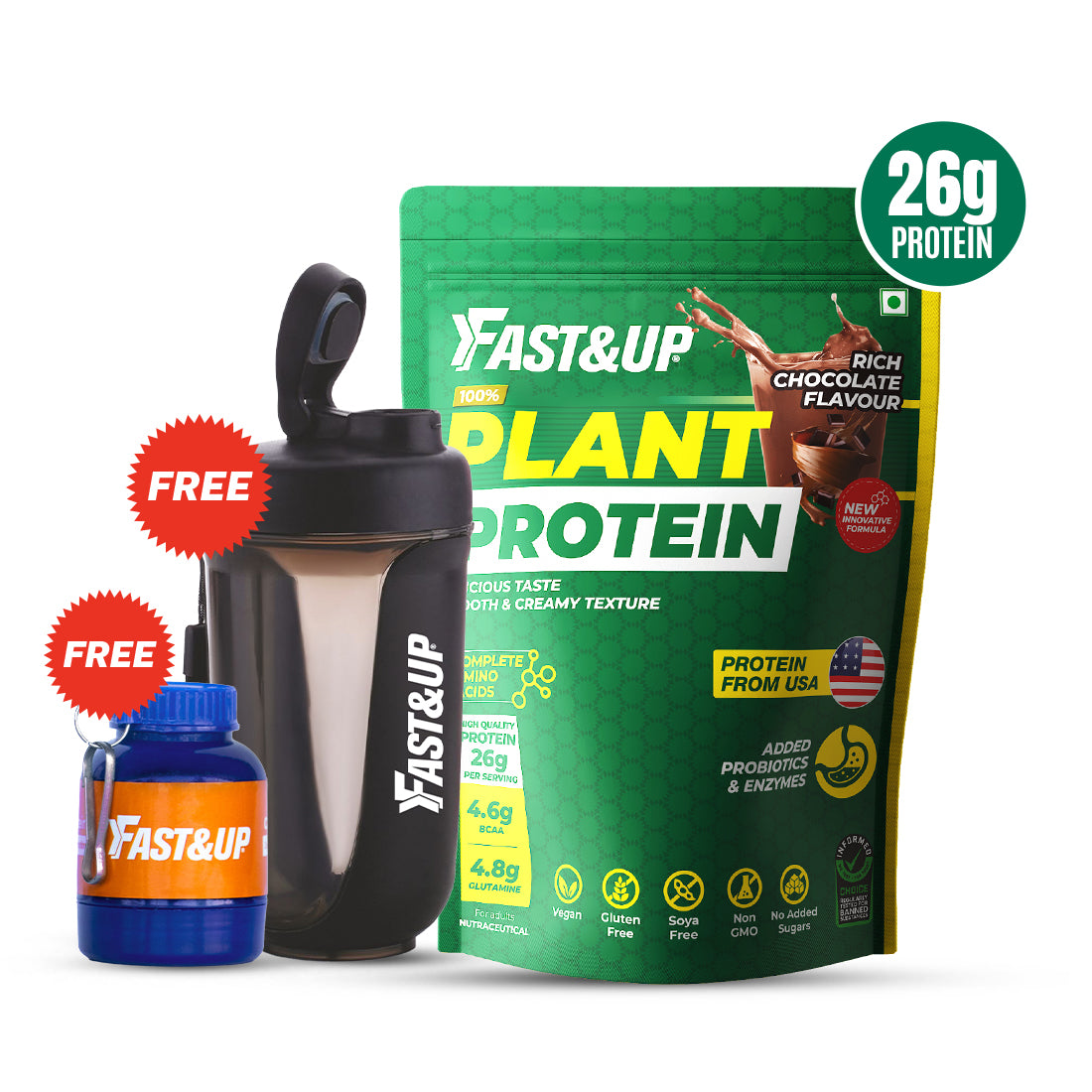 Plant Protein - Rich Chocolate - 25 Servings + Shaker + Scooper