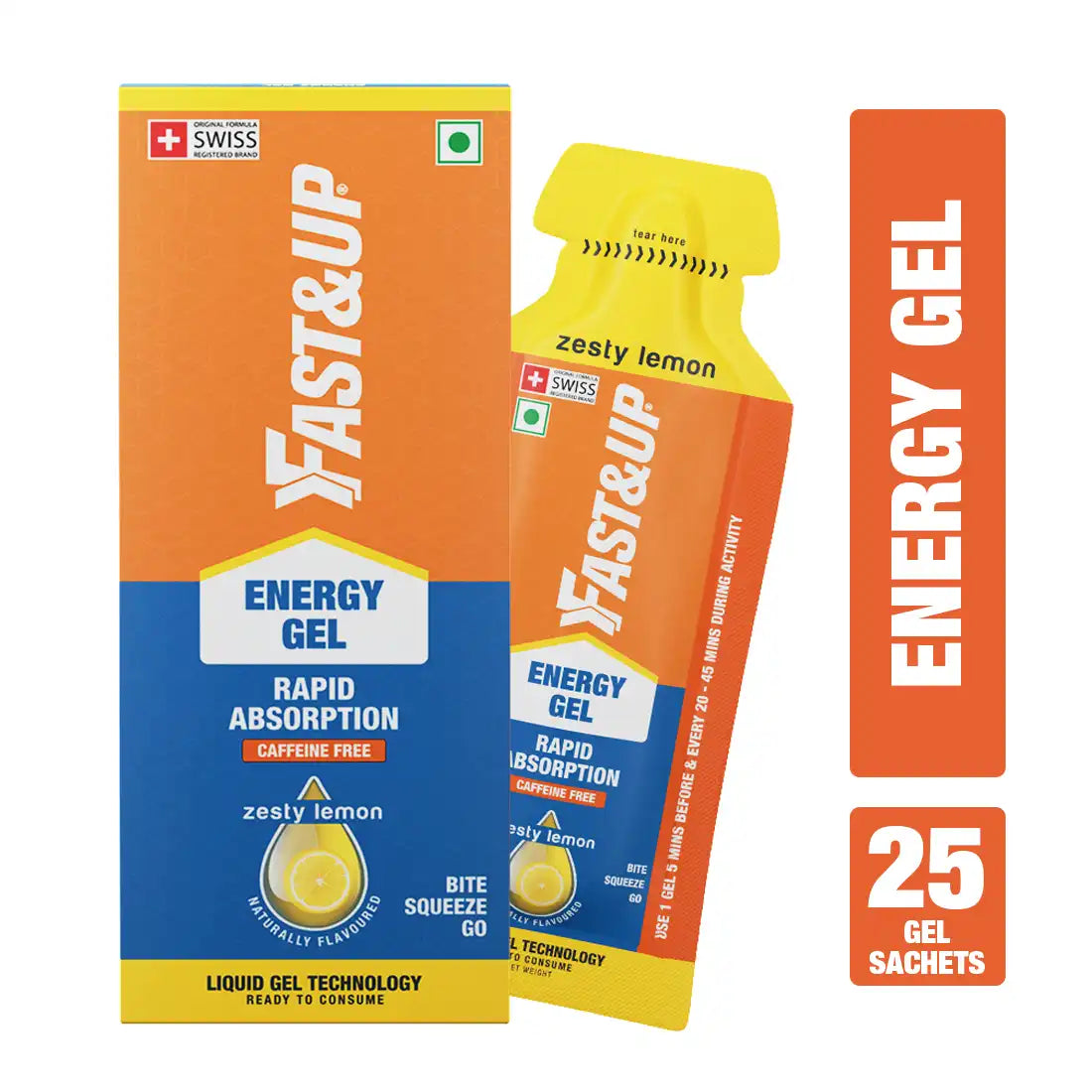 Fast&Up Energy Gel Non-Caffeinated - Zesty Lemon