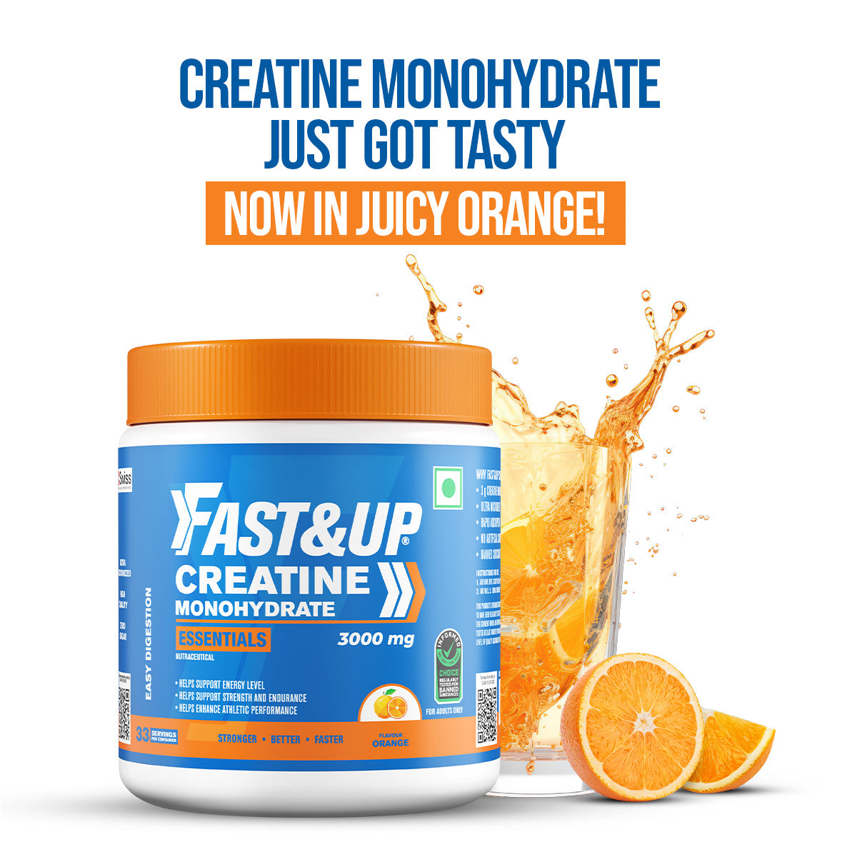 Creatine Monohydrate Essentials - Orange Flavour
