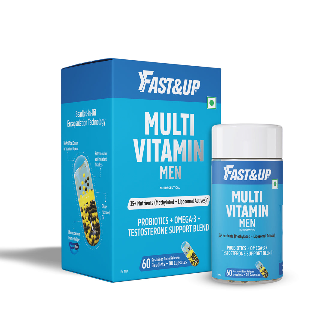 Multivitamin for Men with Probiotics, Omega-3 & Testosterone Blend