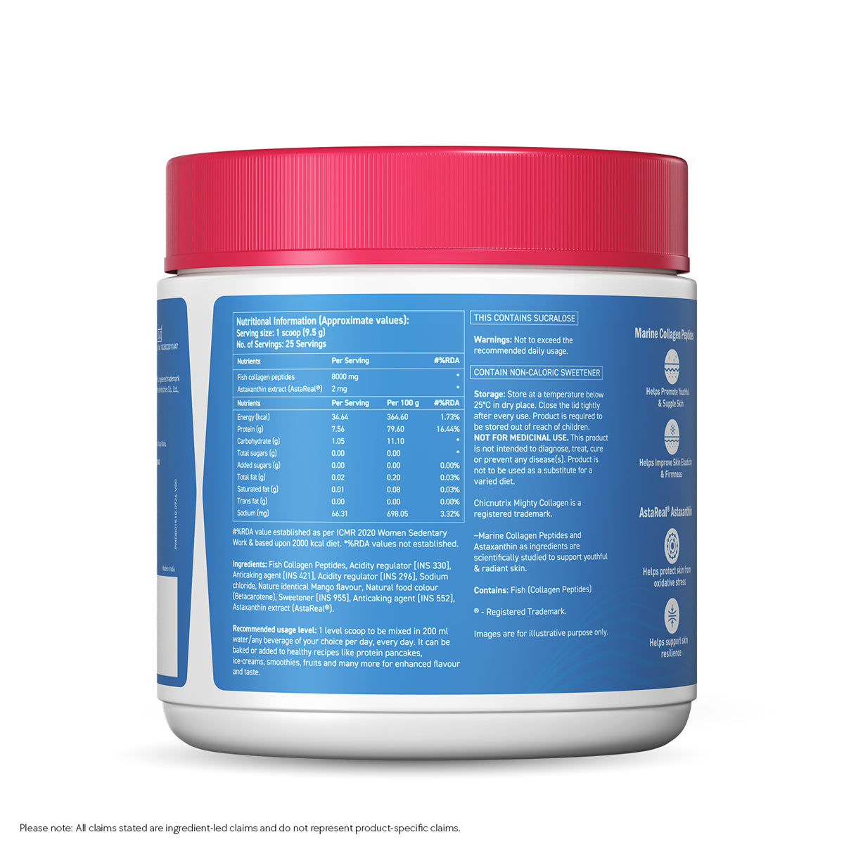 Mighty Collagen - Marine Collagen Supplement for Youthful Skin - Mango