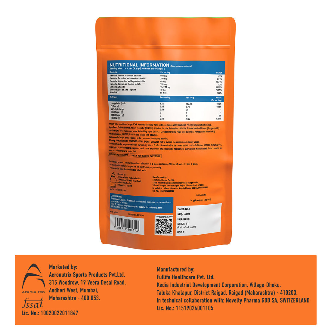 Fast&Up Reload Salts +  High Sodium Electrolyte Mix - Orange 5's