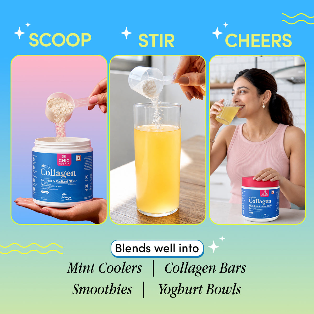 Mighty Collagen - Marine Collagen Supplement for Youthful Skin - Mango