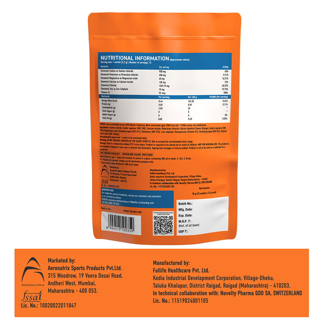 Reload Salts + High Sodium Electrolyte Mix - Orange 15's