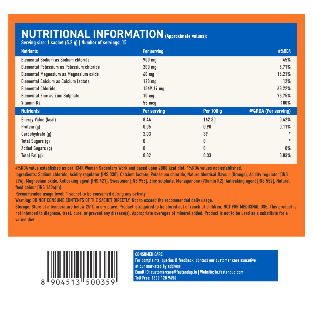 Reload Salts + High Sodium Electrolyte Mix - Orange 15's