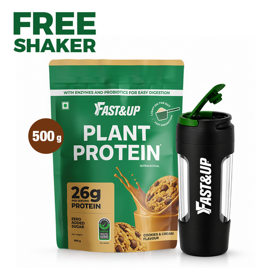 Plant Protein Cookies & Cream 500gms + Free Spillproof Shaker