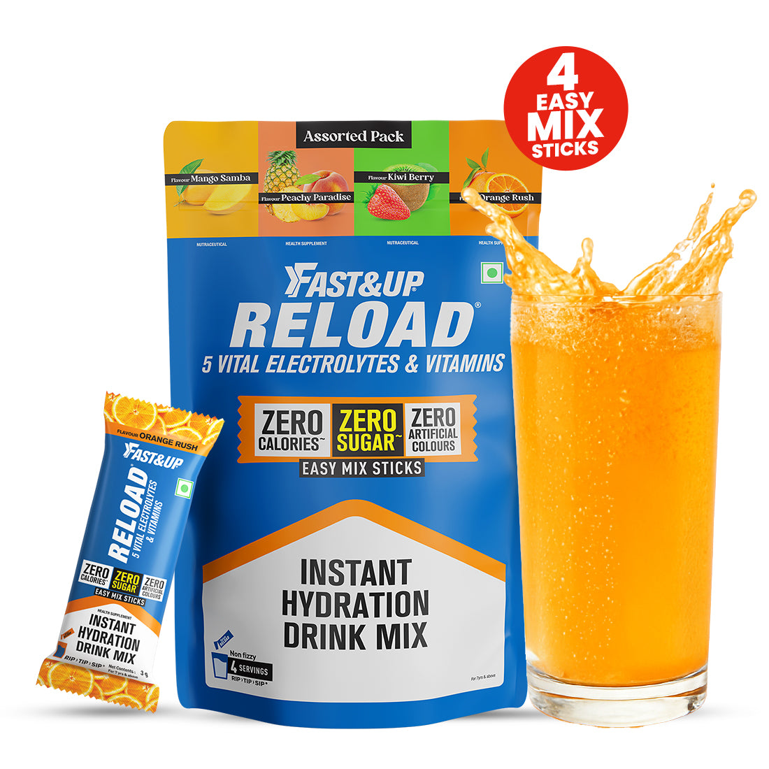Reload Zero Sugar Instant Hydration Sticks - Assorted 4's
