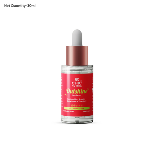 Outshine Korean Face Serum – Fades Dark Spots & Brightens Skin with Glutathione, Niacinamide & Vitamin C