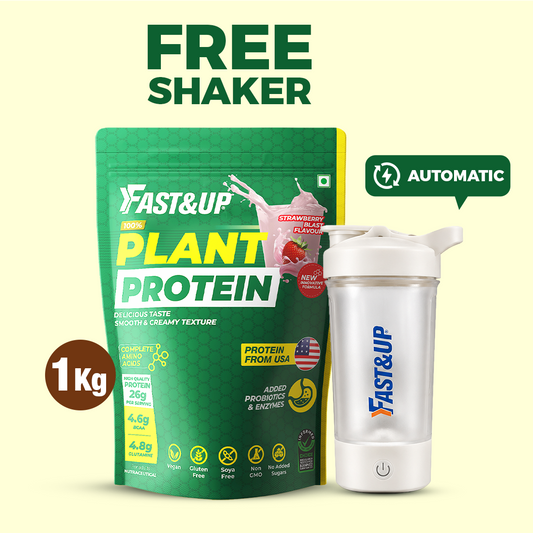 Plant Protein Strawberry Blast 25 Servings + Free Automatic Shaker