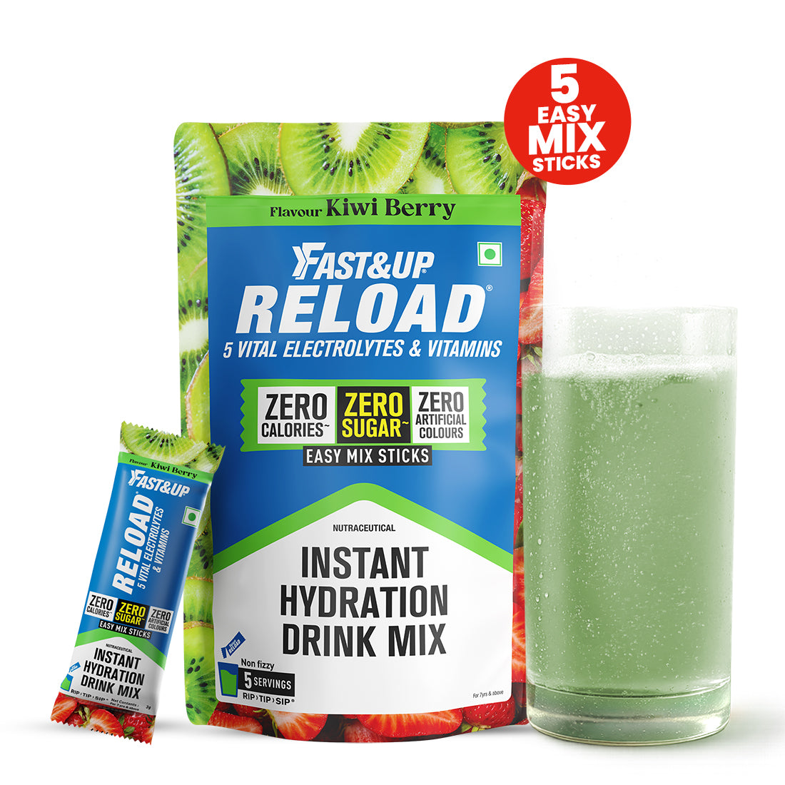 Reload Zero Sugar Instant Hydration Sticks- Kiwi Berry
