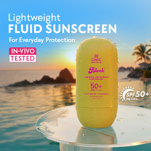 Fluid Sunscreen SPF 50+ PA++++ | In-Vivo Tested | Lightweight & Sweat Resistant