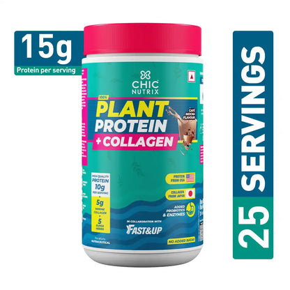 Fast&Up Plant Protein with Collagen - 10gm Plant Protein + 5gm Japanese Marine Collagen + Superherbs