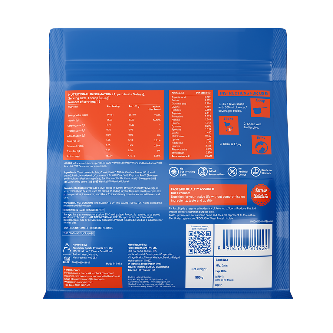 Yeast Protein - Cookies & Cream - 500g