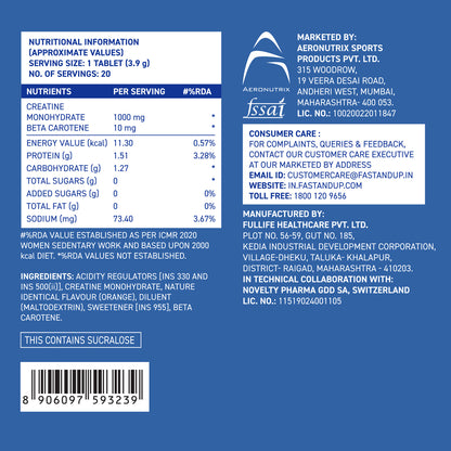 Creatine Rapid Effervescent - Orange Flavour Single