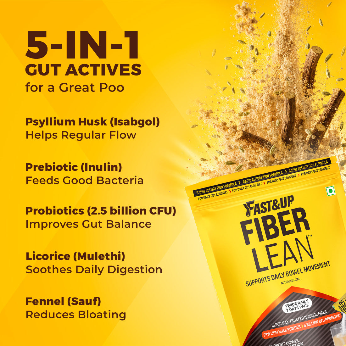 Fiberlean + Reload Peach Iced Tea | Combo Pack – Constipation Relief & Better Digestion, Low Sugar Instant Hydration Drink