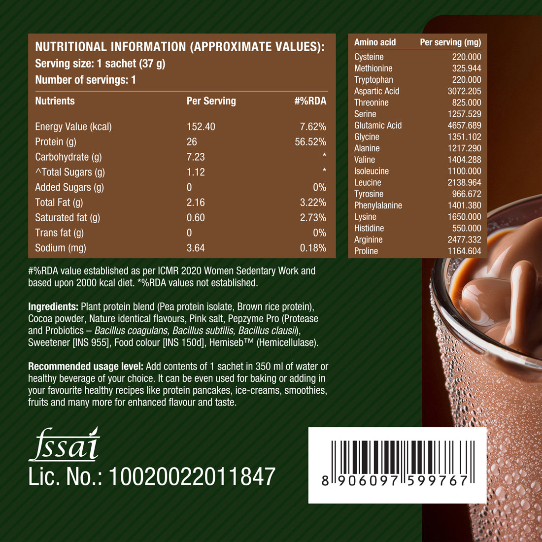 Plant Protein - Rich Chocolate - Single Serving Sachet Combo Pack