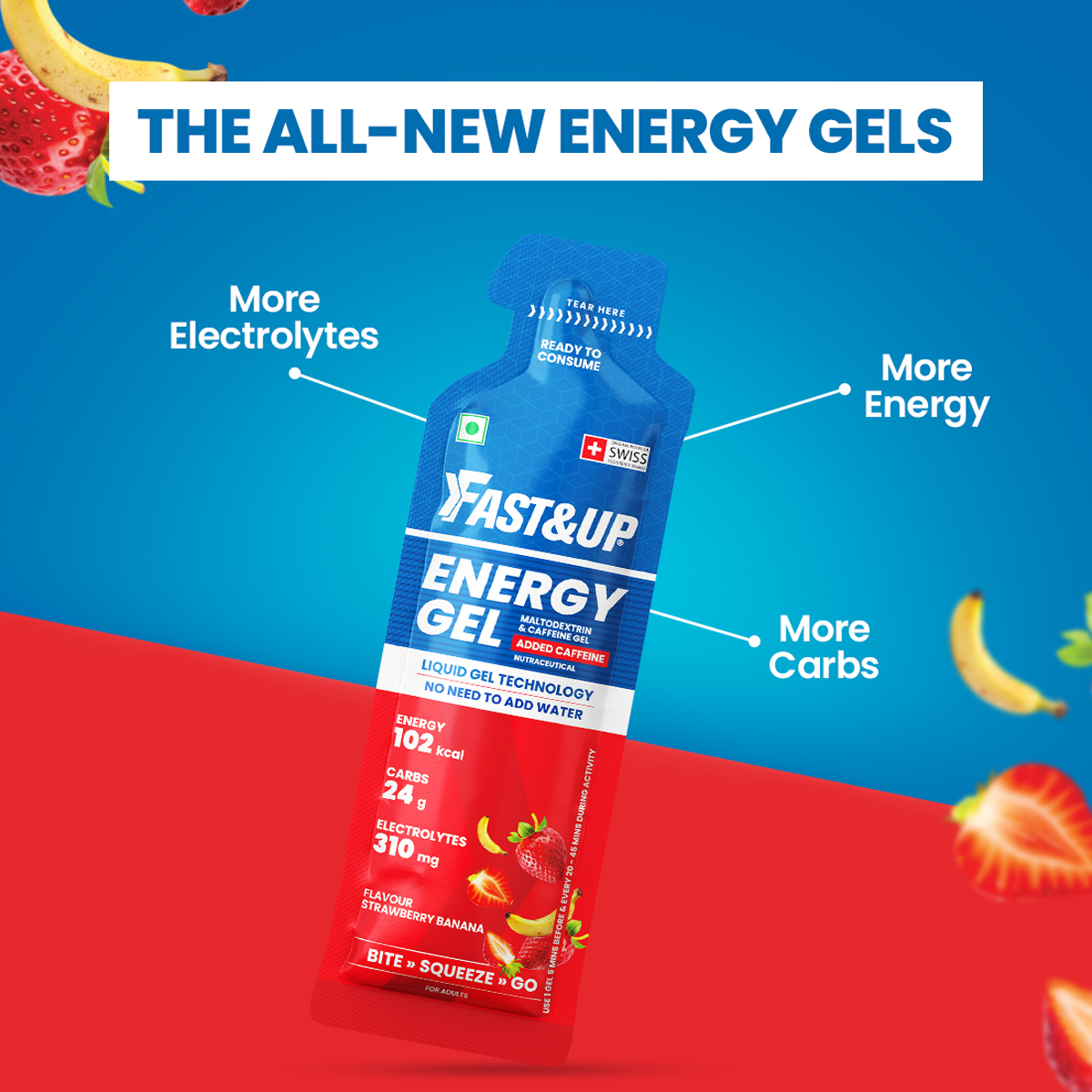 Energy Gel - Caffeinated - Strawberry Banana