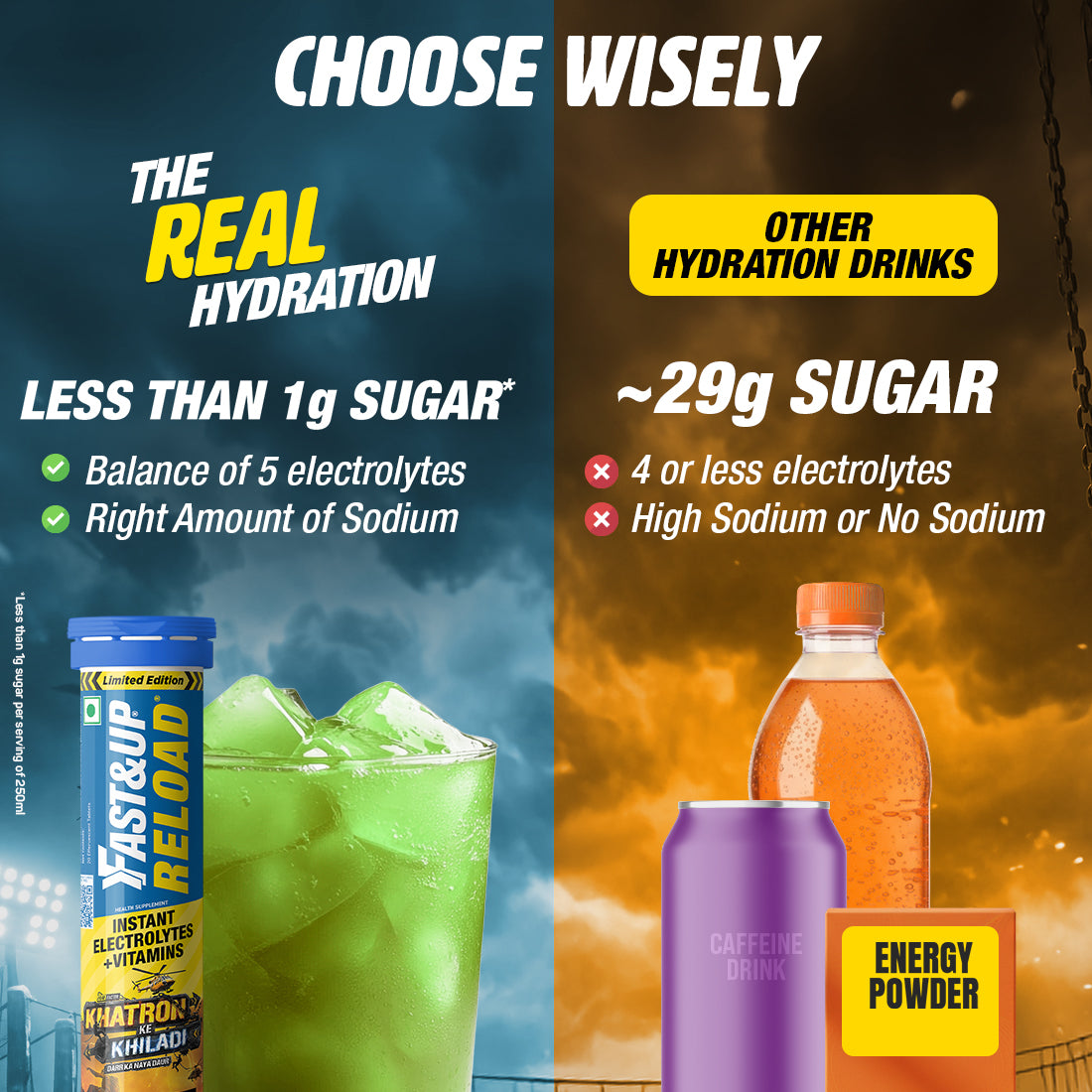 Reload- Low Sugar Instant Hydration Drink- Khatron Ke Khiladi Special Edition