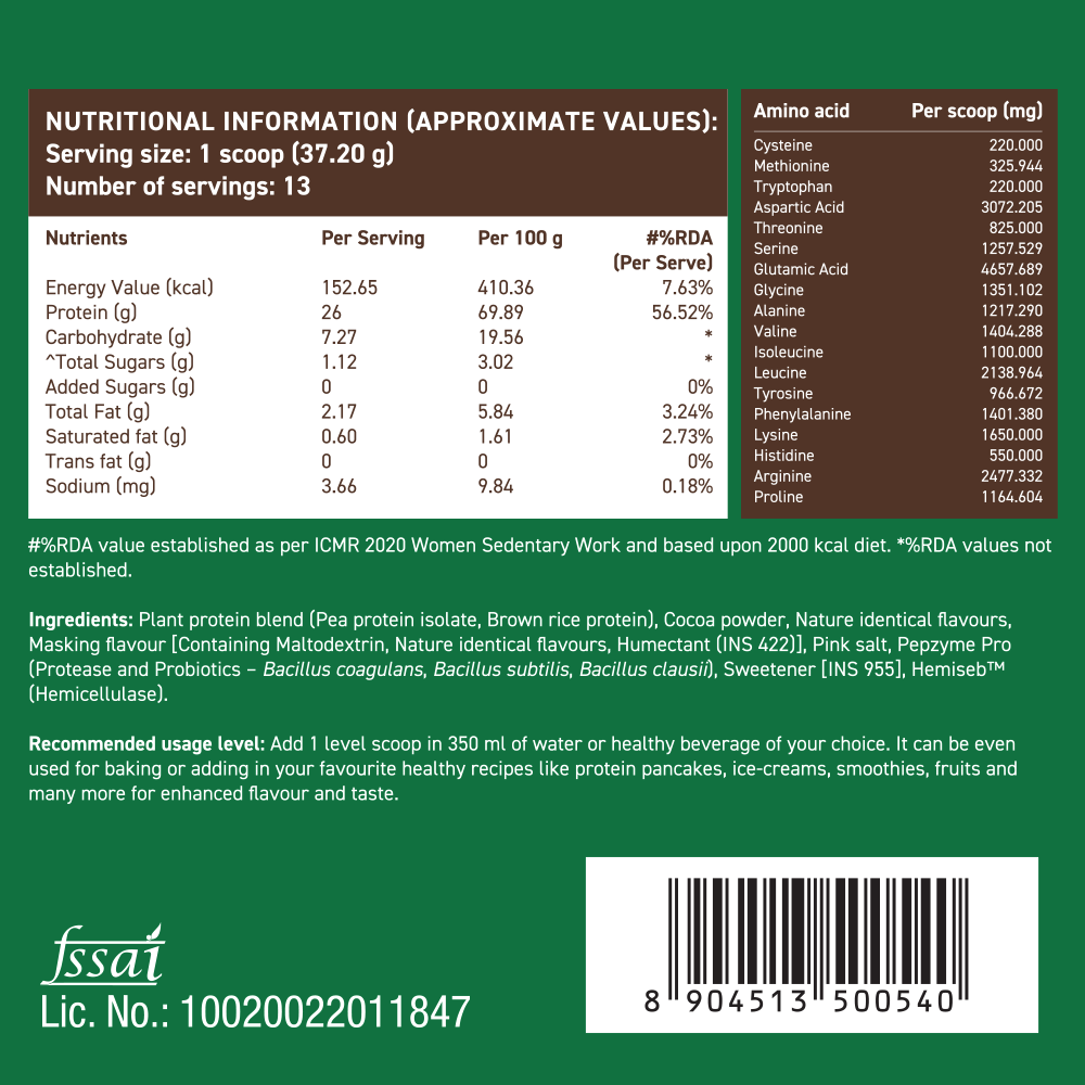 Plant Protein - Cappuccino - 1kg (Pack of 2)