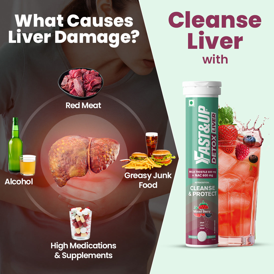 Daily Liver Cleanser with Milk Thistle + NAC - Mixed Berry