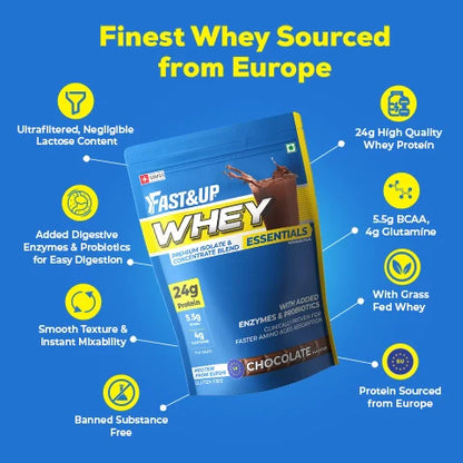 Fast&Up Whey Essentials - Premium Whey Isolate + Concentrate - Chocolate
