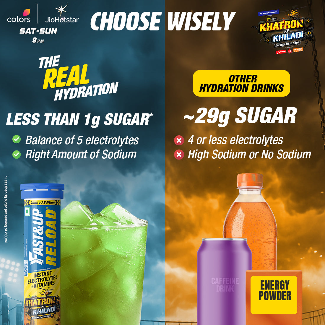 Reload- Low Sugar Instant Hydration Drink- Khatron Ke Khiladi Special Edition