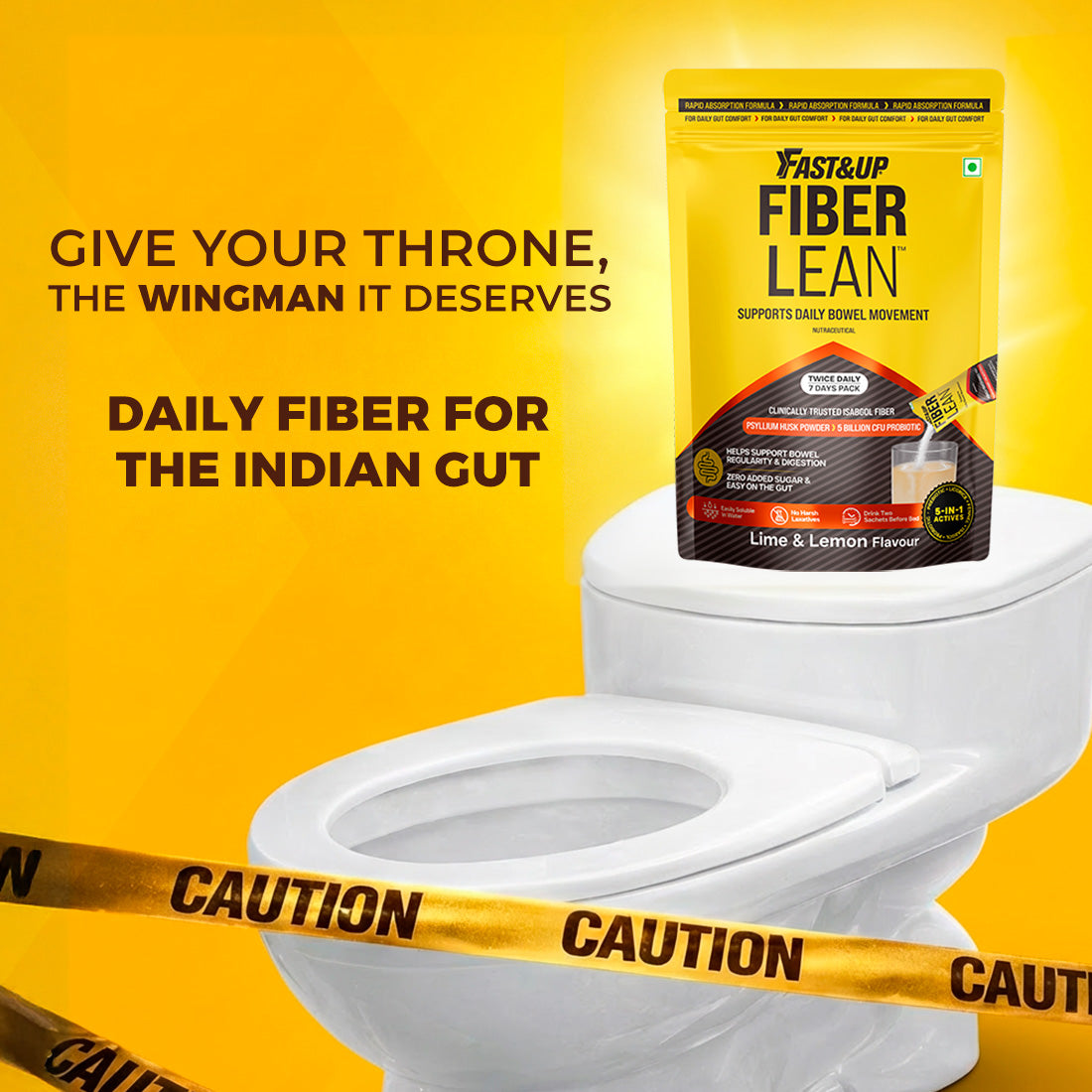 Daily Fiber | Isabgol For Constipation Relief & Better Digestion - Lime & Lemon