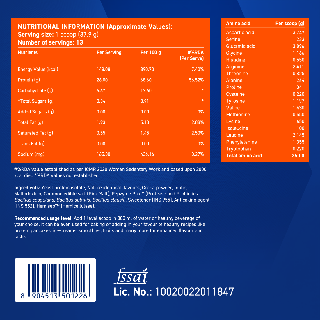 Yeast Protein - Rich Chocolate - 500g