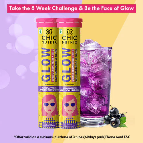 Glow – Glutathione Tablets for Skin Glow & Even-Toned Skin - Blackcurrent