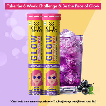 Glow – Glutathione Tablets for Skin Glow & Even-Toned Skin - Blackcurrent