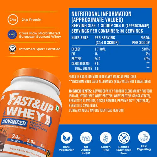 Fast&Up Whey Advanced - Isolate + Hydrolyzed Whey