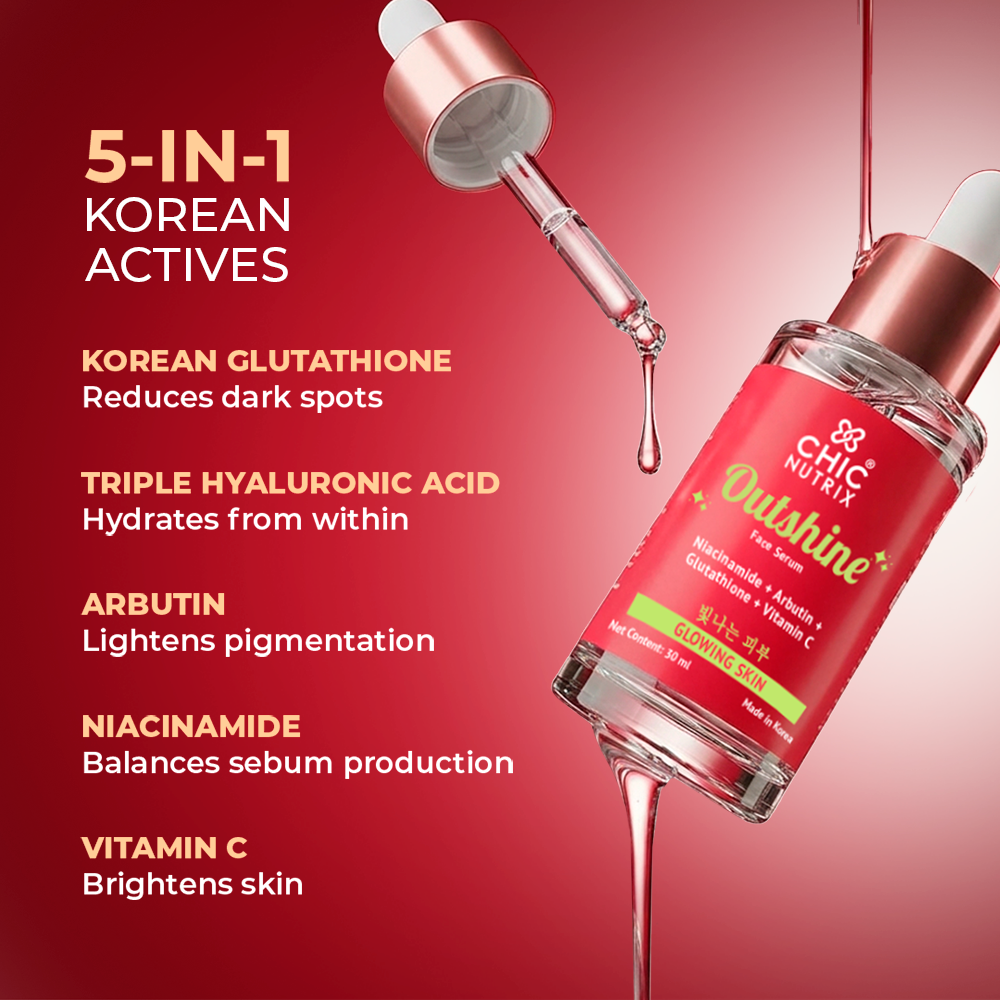Outshine Korean Face Serum  Fades Dark Spots & Brightens Skin with Gl