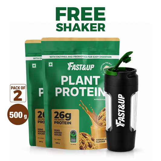 Plant Protein Cookies & Cream 500gms x2 + Free Spillproof Shaker