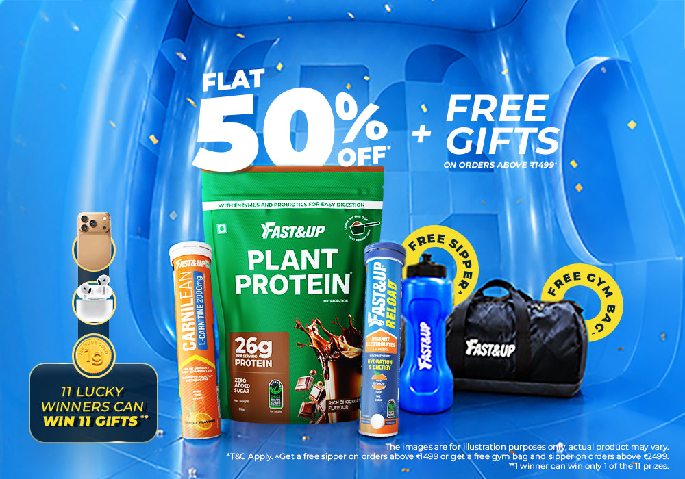 Fast & Up 11th Birthday Sale Flat 50% Off + Free Gifts On Orders Above Rs.1499